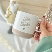 Ciao Kakao Tasse – Herz Gravur – Geschenk für Kakao Liebhaber – Weihnachtsgeschenk witzig – personalisierte Keramiktasse – 360 ml