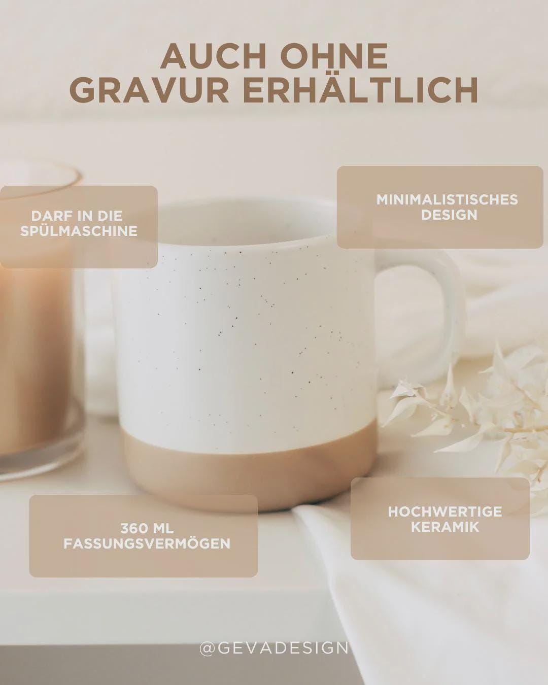 Glühwein Tasse mit Name – personalisierte Weihnachtstasse – Schneeflocke & Herzen Sterne – Geschenk Weihnachten Familie Kollegen – 360 ml