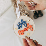 Holy Aperoly Weihnachtskugel – Acryl Christbaumanhänger 3D Effekt – personalisiertes Aperol Geschenk – champagnergold Deko Weihnachten