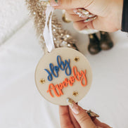 Holy Aperoly Weihnachtskugel – Acryl Christbaumanhänger 3D Effekt – personalisiertes Aperol Geschenk – champagnergold Deko Weihnachten