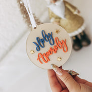 Holy Aperoly Weihnachtskugel – Acryl Christbaumanhänger 3D Effekt – personalisiertes Aperol Geschenk – champagnergold Deko Weihnachten