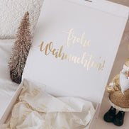Luxuriöse Weihnachtsgeschenkbox mit Name in Gold – personalisierte Geschenkverpackung mit 3D Effekt & Schleife – edle Box Weihnachten