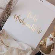 Luxuriöse Weihnachtsgeschenkbox mit Name in Gold – personalisierte Geschenkverpackung mit 3D Effekt & Schleife – edle Box Weihnachten