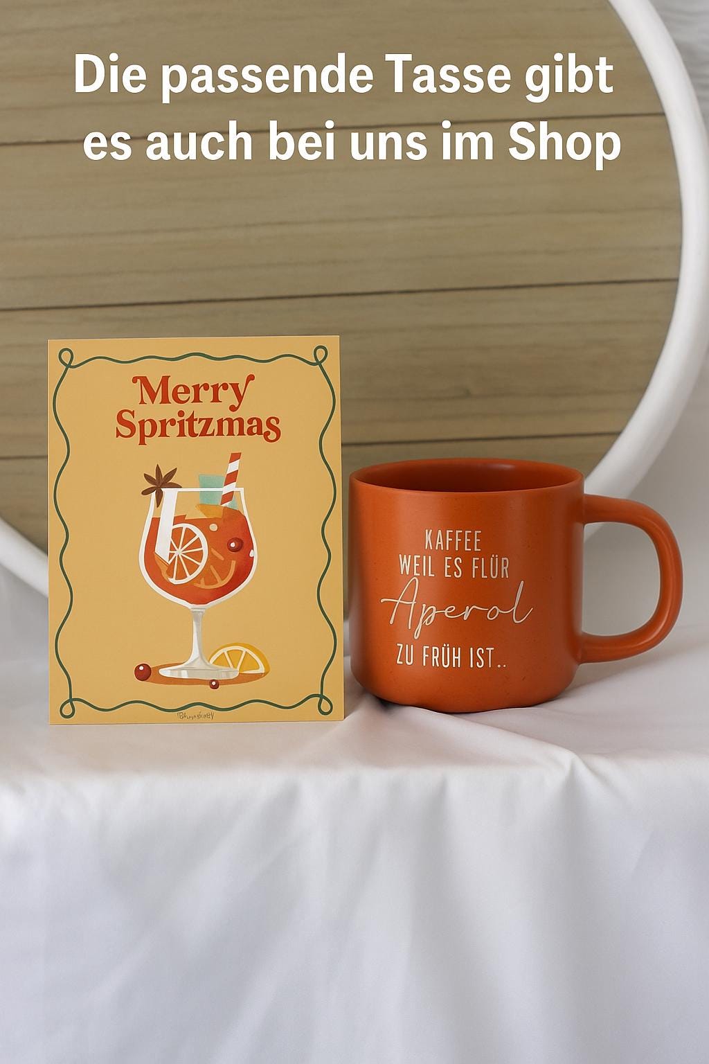 Merry Spritzmas Karte – Weihnachtskarte Aperol Spritz – lustige A6 Karte für Aperol Fans – 350g Papier – Geschenkidee Weihnachten