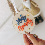 Holy Aperoly Weihnachtskugel – Acryl Christbaumanhänger 3D Effekt – personalisiertes Aperol Geschenk – champagnergold Deko Weihnachten