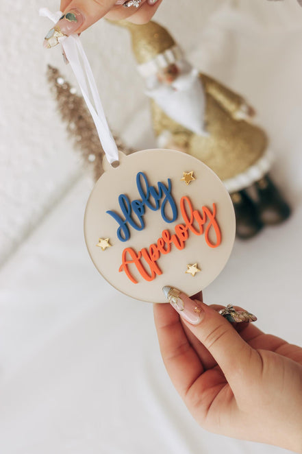 Holy Aperoly Weihnachtskugel – Acryl Christbaumanhänger 3D Effekt – personalisiertes Aperol Geschenk – champagnergold Deko Weihnachten