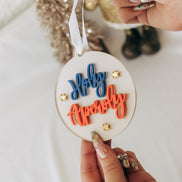 Holy Aperoly Weihnachtskugel – Acryl Christbaumanhänger 3D Effekt – personalisiertes Aperol Geschenk – champagnergold Deko Weihnachten