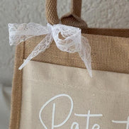 Geschenk Patentante personalisiert – Jutetasche mit Name & Herz, Taufpatin Geschenk Taufe, Patentante Danke Tasche