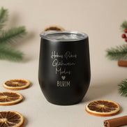 Personalisierter Glühwein Thermobecher mit Gravur, HokusPokus Glühwein Modus, Edelstahlbecher Geschenkidee Weihnachten, Mitarbeiter Geschenk