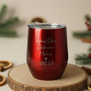Personalisierter Glühwein Thermobecher mit Gravur, HokusPokus Glühwein Modus, Edelstahlbecher Geschenkidee Weihnachten, Mitarbeiter Geschenk