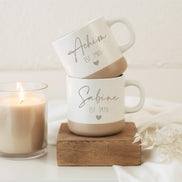 Tasse mit Name & Geburtsjahr – personalisierte Keramiktasse – est. Gravur + Herz – Geschenk Geburtstag Familie Freunde – 360 ml –