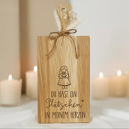 Holzbrett Eiche • „Du hast ein Plätzchen in meinem Herzen“ • Weihnachtsgeschenk • Plätzchen Brett • Xmas Gravur