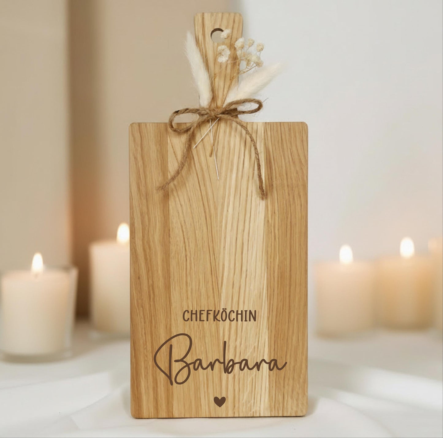 Küchengeschenk Brett Eiche • Chefköchin/Chefkoch Gravur • Personalisiert mit Name • Deko Holzbrett Küche • Geschenk Hobbykoch