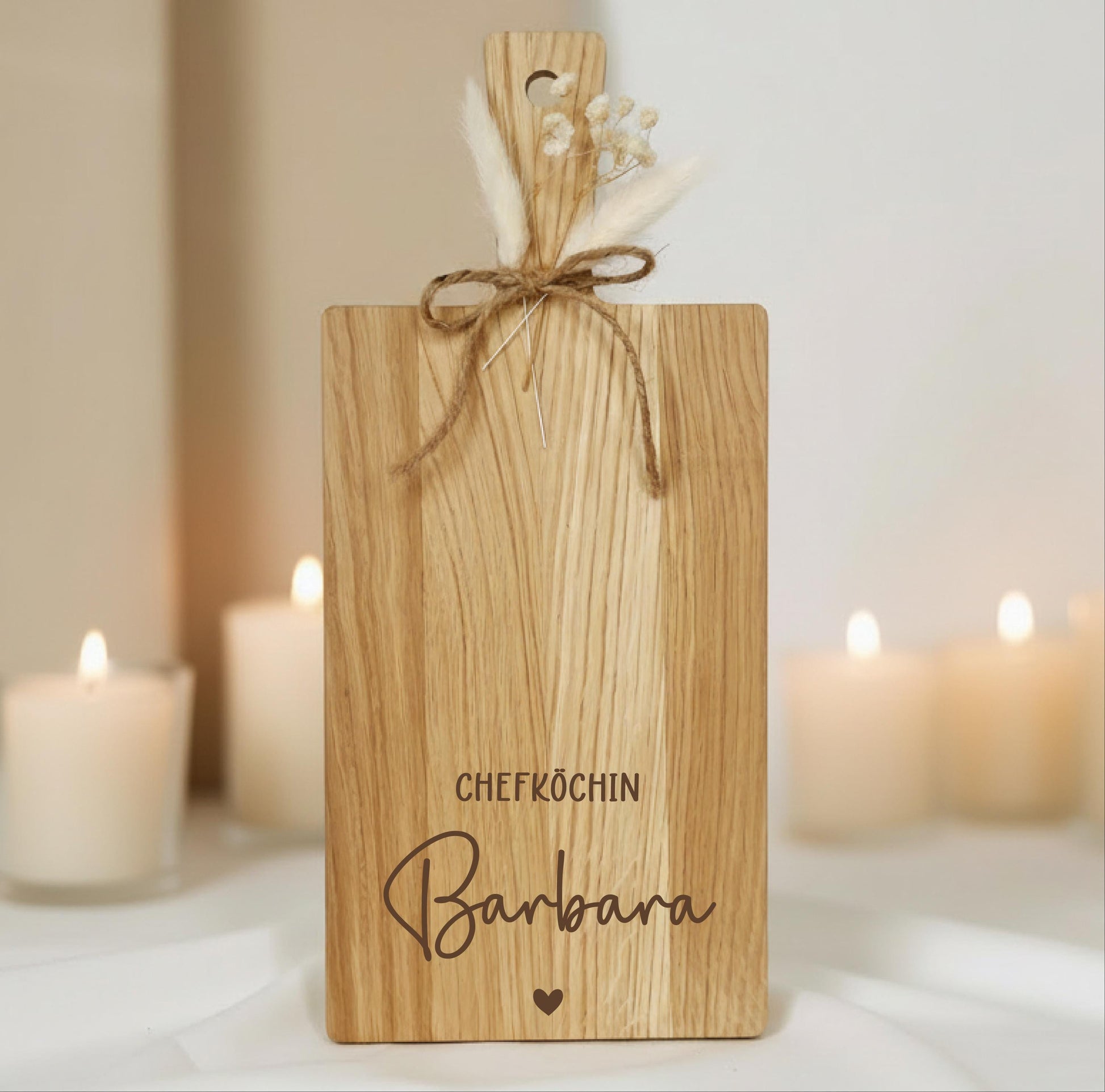 Küchengeschenk Brett Eiche • Chefköchin/Chefkoch Gravur • Personalisiert mit Name • Deko Holzbrett Küche • Geschenk Hobbykoch