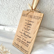 Geburtstagsgeschenk Holzbrett • Geburtstagsrezept Gravur • Holzbrett mit Spruch • Geschenk Geburtstag • Personalisiertes Geschenk