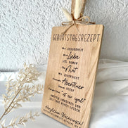 Geburtstagsgeschenk Holzbrett • Geburtstagsrezept Gravur • Holzbrett mit Spruch • Geschenk Geburtstag • Personalisiertes Geschenk