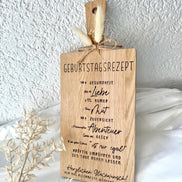 Geburtstagsgeschenk Holzbrett • Geburtstagsrezept Gravur • Holzbrett mit Spruch • Geschenk Geburtstag • Personalisiertes Geschenk