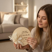 Willst du mein/e Patentante/Patenonkel werden? – personalisiertes Geschenk mit Name & Herz – Patenanfrage Holzschild mit Trockenblumen