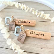 Holz Flaschenöffner Patentante oder Patenonkel – Willst du meine Patentante sein? – Personalisiertes Geschenk zur Patenschaft & Taufe
