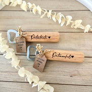 Holz Flaschenöffner Patentante oder Patenonkel – Willst du meine Patentante sein? – Personalisiertes Geschenk zur Patenschaft & Taufe