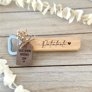 Holz Flaschenöffner Patentante oder Patenonkel – Willst du meine Patentante sein? – Personalisiertes Geschenk zur Patenschaft & Taufe