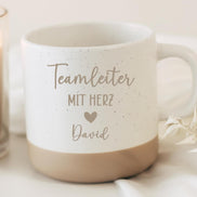 Teamleiter mit Herz Tasse – personalisierte Keramiktasse mit Name – Danke Geschenk Arbeit Team Büro Abschied – langlebige Gravur – 360 ml