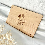 Muttertagsgeschenk Holz – Super Mom Brettchen – Geschenk Mama personalisiert – Holzbrett mit Gravur – Muttertag Geschenkidee