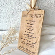 Geburtstagsgeschenk Holzbrett • Geburtstagsrezept Gravur • Holzbrett mit Spruch • Geschenk Geburtstag • Personalisiertes Geschenk
