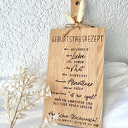 Geburtstagsgeschenk Holzbrett • Geburtstagsrezept Gravur • Holzbrett mit Spruch • Geschenk Geburtstag • Personalisiertes Geschenk