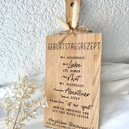 Geburtstagsgeschenk Holzbrett • Geburtstagsrezept Gravur • Holzbrett mit Spruch • Geschenk Geburtstag • Personalisiertes Geschenk