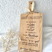 Geburtstagsgeschenk Holzbrett • Geburtstagsrezept Gravur • Holzbrett mit Spruch • Geschenk Geburtstag • Personalisiertes Geschenk