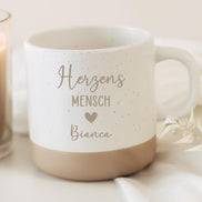 Herzensmensch Tasse mit Name – personalisierte Keramiktasse – Geschenk für Lieblingsmensch – langlebige Gravur – 360 ml