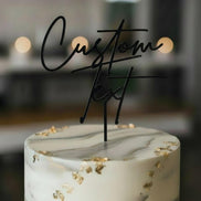 Cake Topper personalisiert mit Wunschtext/Custom Text – Acryl Gold Mirror Silber Roségold Schwarz Weiß – Hochzeit Geburtstag Torten Topper,