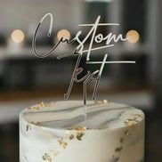 Cake Topper personalisiert mit Wunschtext/Custom Text – Acryl Gold Mirror Silber Roségold Schwarz Weiß – Hochzeit Geburtstag Torten Topper,