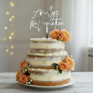 Cake Topper Konfirmation personalisiert mit Name – Kommunion Taufe Torten Topper Acryl Silber Gold Roségold Weiß- Christliche Deko