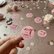 JGA Tischkonfetti personalisiert (30 Stück) – Bachelorette Party Streudeko mit Name & Datum – Junggesellinnenabschied Deko rosa,