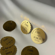 Sözümüz Söz Etiketten personalisiert – Goldene Hochzeitsanhänger mit Namen & Datum – Nişan Nikah Engagement Tags, Gastgeschenk Anhänger
