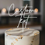 Cake Topper personalisiert mit Wunschtext/Custom Text – Acryl Gold Mirror Silber Roségold Schwarz Weiß – Hochzeit Geburtstag Torten Topper,