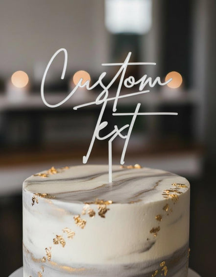 Cake Topper personalisiert mit Wunschtext/Custom Text – Acryl Gold Mirror Silber Roségold Schwarz Weiß – Hochzeit Geburtstag Torten Topper,