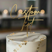 Cake Topper personalisiert mit Wunschtext/Custom Text – Acryl Gold Mirror Silber Roségold Schwarz Weiß – Hochzeit Geburtstag Torten Topper,