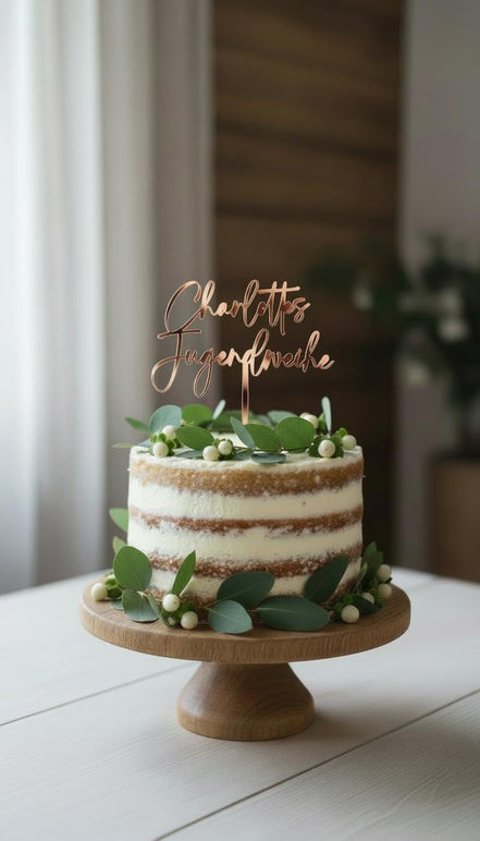 Cake Topper Jugendweihe personalisiert mit Name – Konfirmation Kommunion Torten Topper aus Acryl Gold Silber Roségold, Jugendweihe Deko