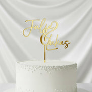 Cake Topper Hochzeit personalisiert mit 2 Namen – Acryl Gold Silber Schwarz Weiß Roségold – Torten Topper Brautpaar,