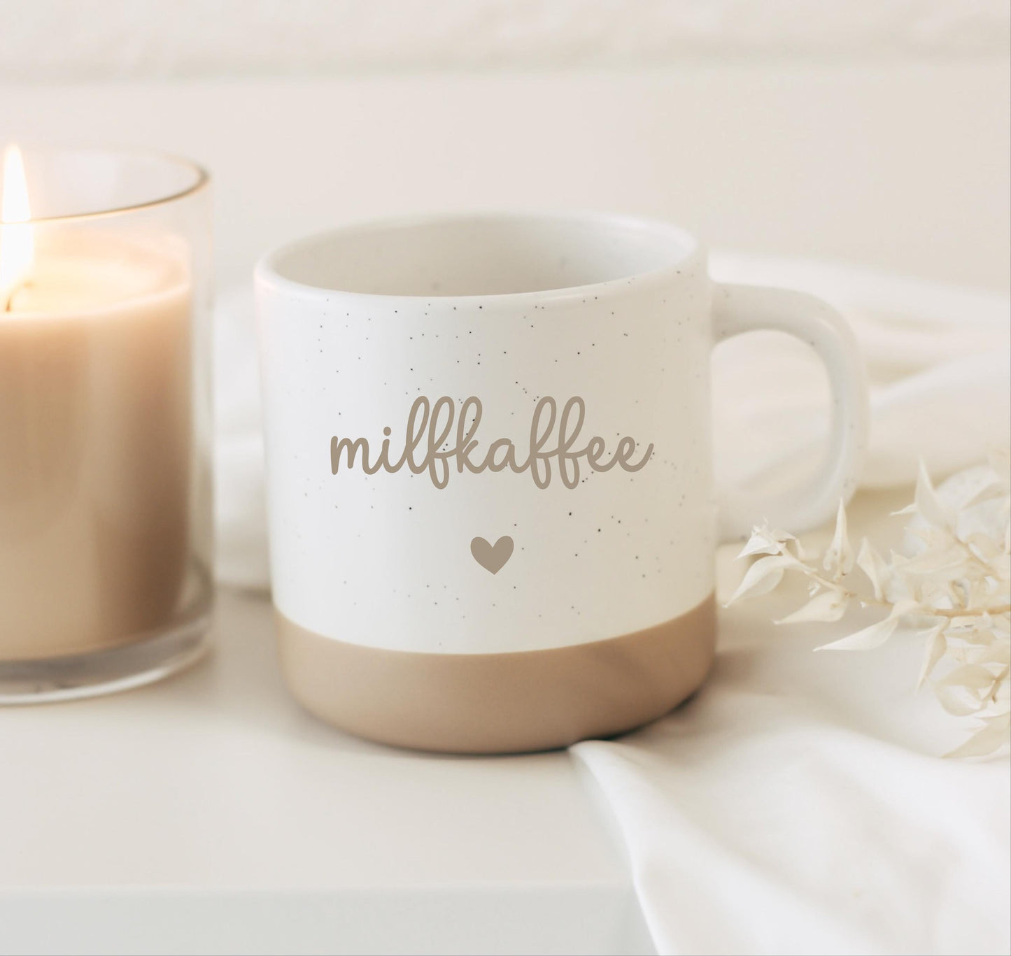 Milfkaffee Tasse mit Herz – lustige Mama Tasse – Geschenk für Mütter – humorvolle Keramiktasse – Kaffee Becher - Muttertag,