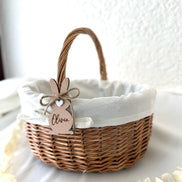 Personalisiertes Osterkörbchen mit Name – Osterkorb Kinder mit Hasen Anhänger & Herz – Osternest personalisiert – Ostergeschenk Kinder –