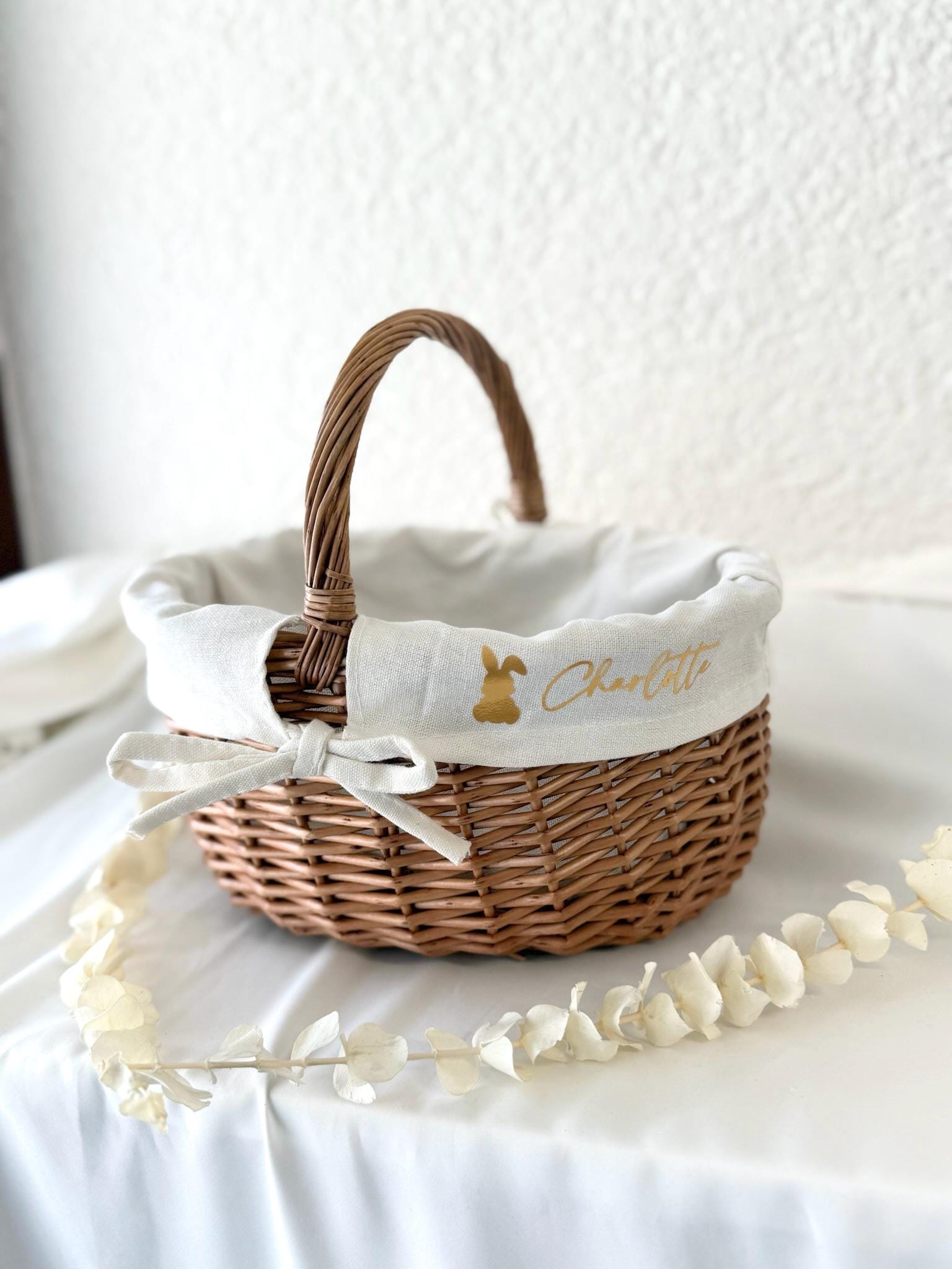 Personalisiertes Osterkörbchen mit Name – Osterkorb Kinder mit Hasenmotiv – Osternest personalisiert – Ostergeschenk Kinder – Osterdeko Korb