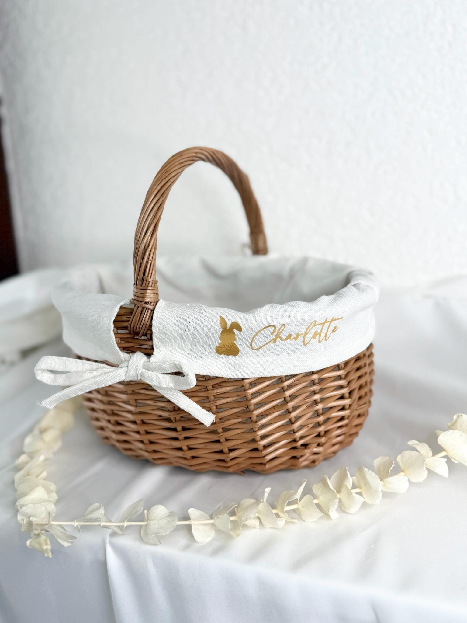 Personalisiertes Osterkörbchen mit Name – Osterkorb Kinder mit Hasenmotiv – Osternest personalisiert – Ostergeschenk Kinder – Osterdeko Korb