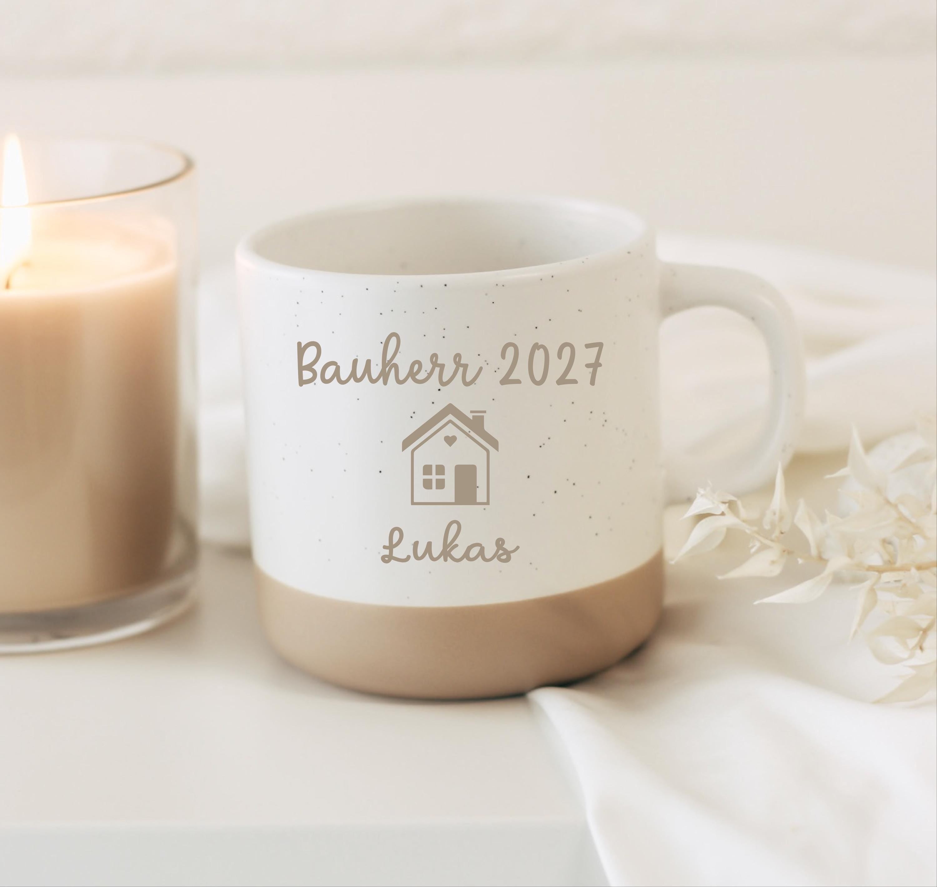 Bauherr & Bauherrin 2027 Tasse personalisiert – Hausbau Geschenk – Richtfest Geschenk – Geschenk zum Hausbau – personalisierte Tasse