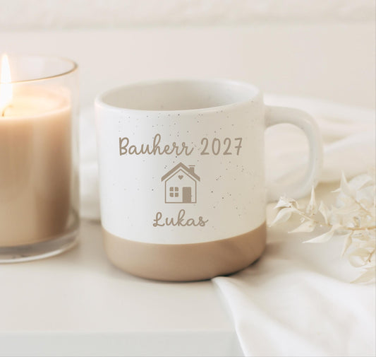 Bauherr & Bauherrin 2027 Tasse personalisiert – Hausbau Geschenk – Richtfest Geschenk – Geschenk zum Hausbau – personalisierte Tasse