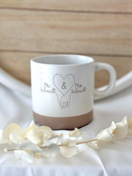 Mr & Mrs Tasse personalisiert – Hochzeitsgeschenk Paar – Geschenk zur Hochzeit – personalisierte Tasse mit Namen – Ehepaar Geschenk