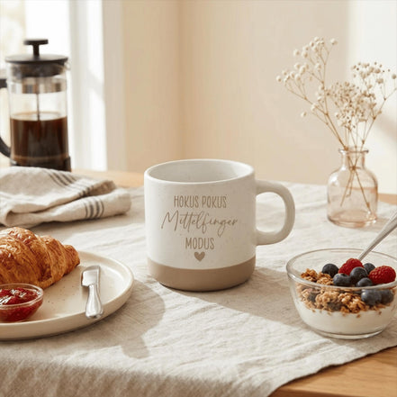 Tasse Hokus Pokus Mittelfinger Modus – freche Kaffee Tasse – witziges Geschenk für Kollegen Freunde – Humor Keramiktasse, lustig,